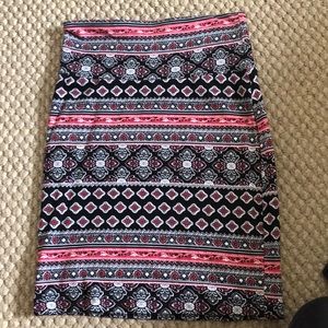 Multicolored Pencil Skirt